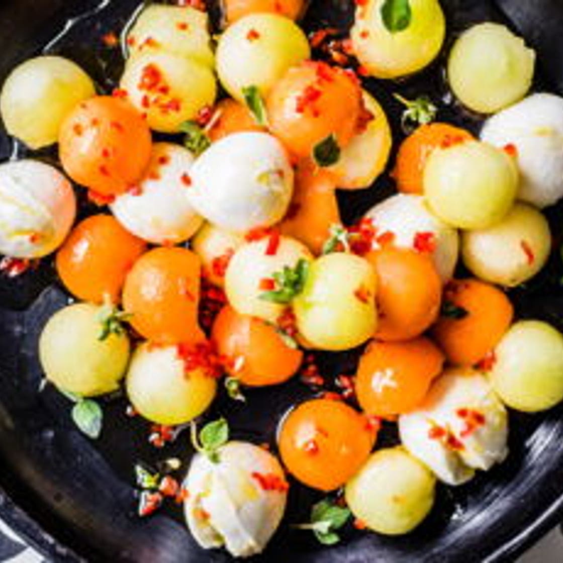 Salade de melon et bocconcini