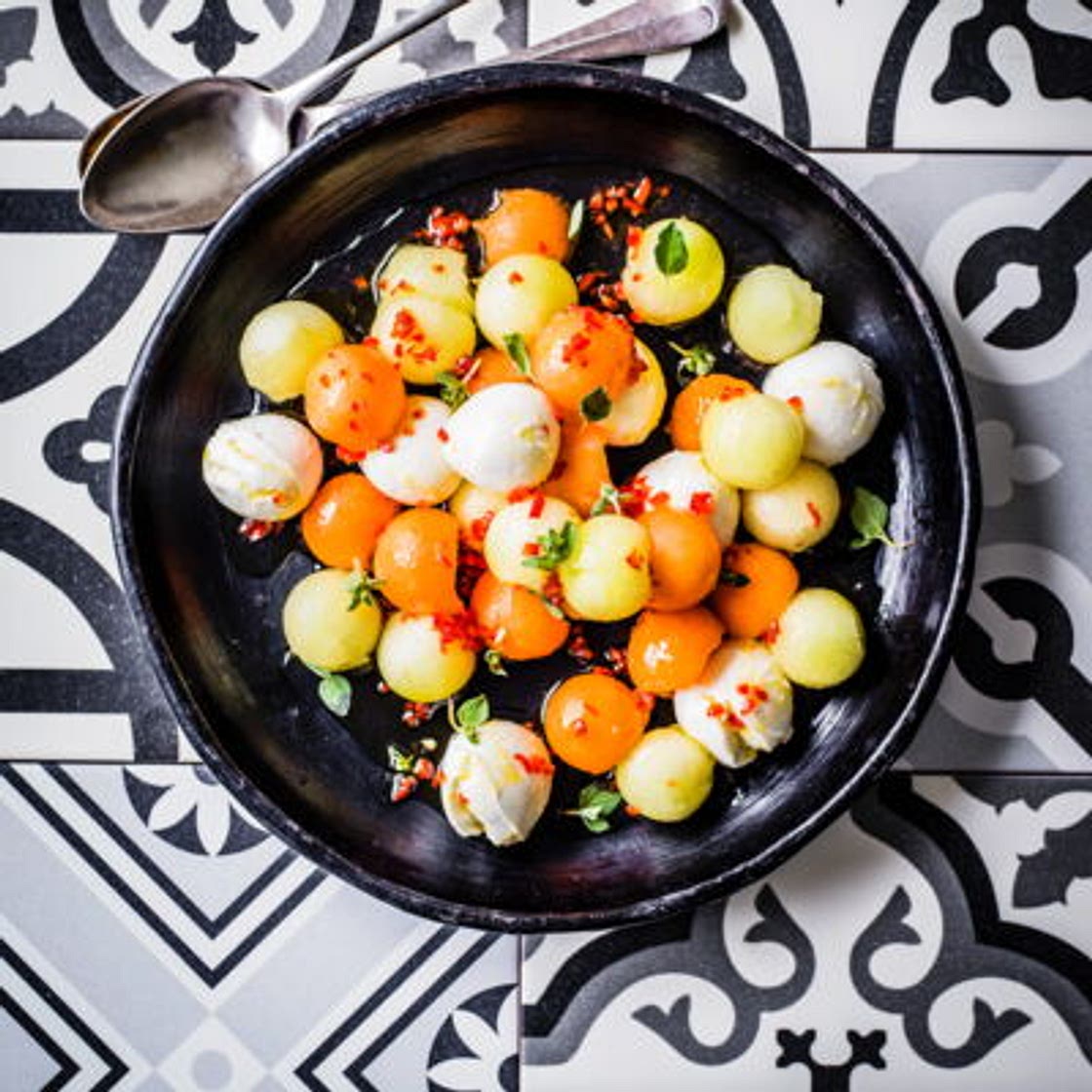 Salade de melon et bocconcini