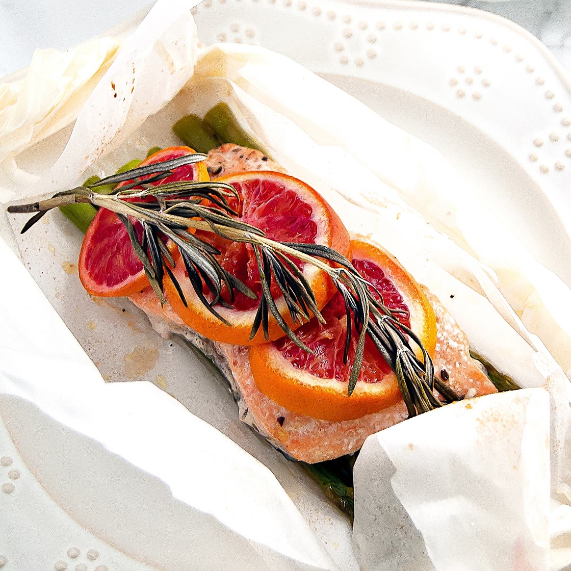 Blood Orange Rosemary Salmon en Papillote