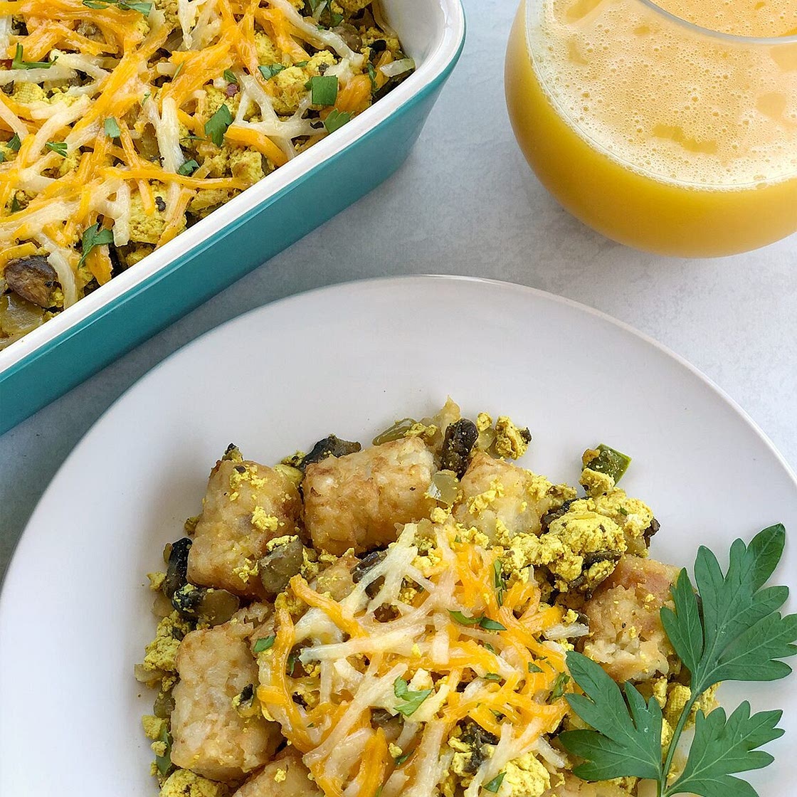 Tofu Scramble Tater Tot Casserole