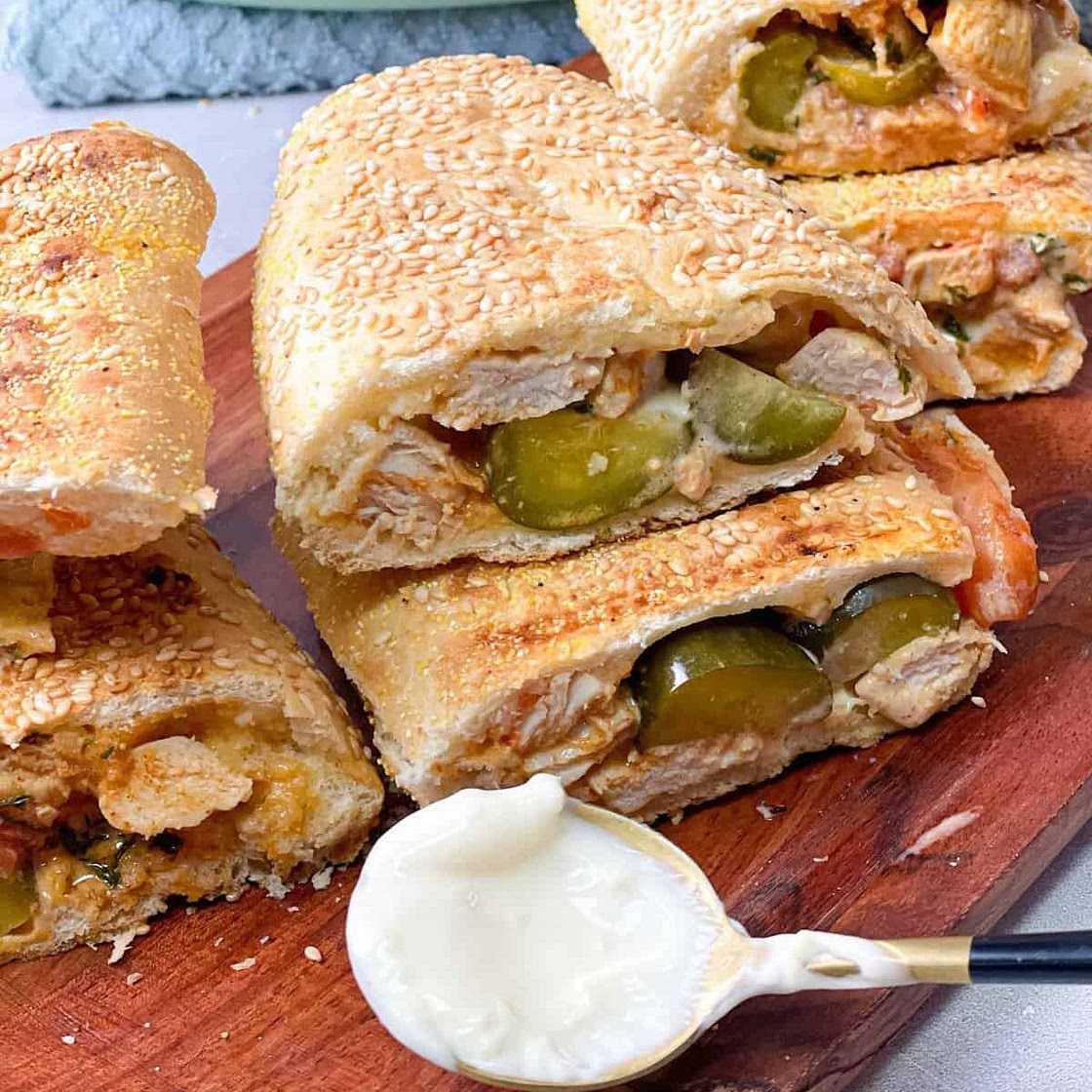 Chicken Sub Sandwich with Garlic Aioli Sauce