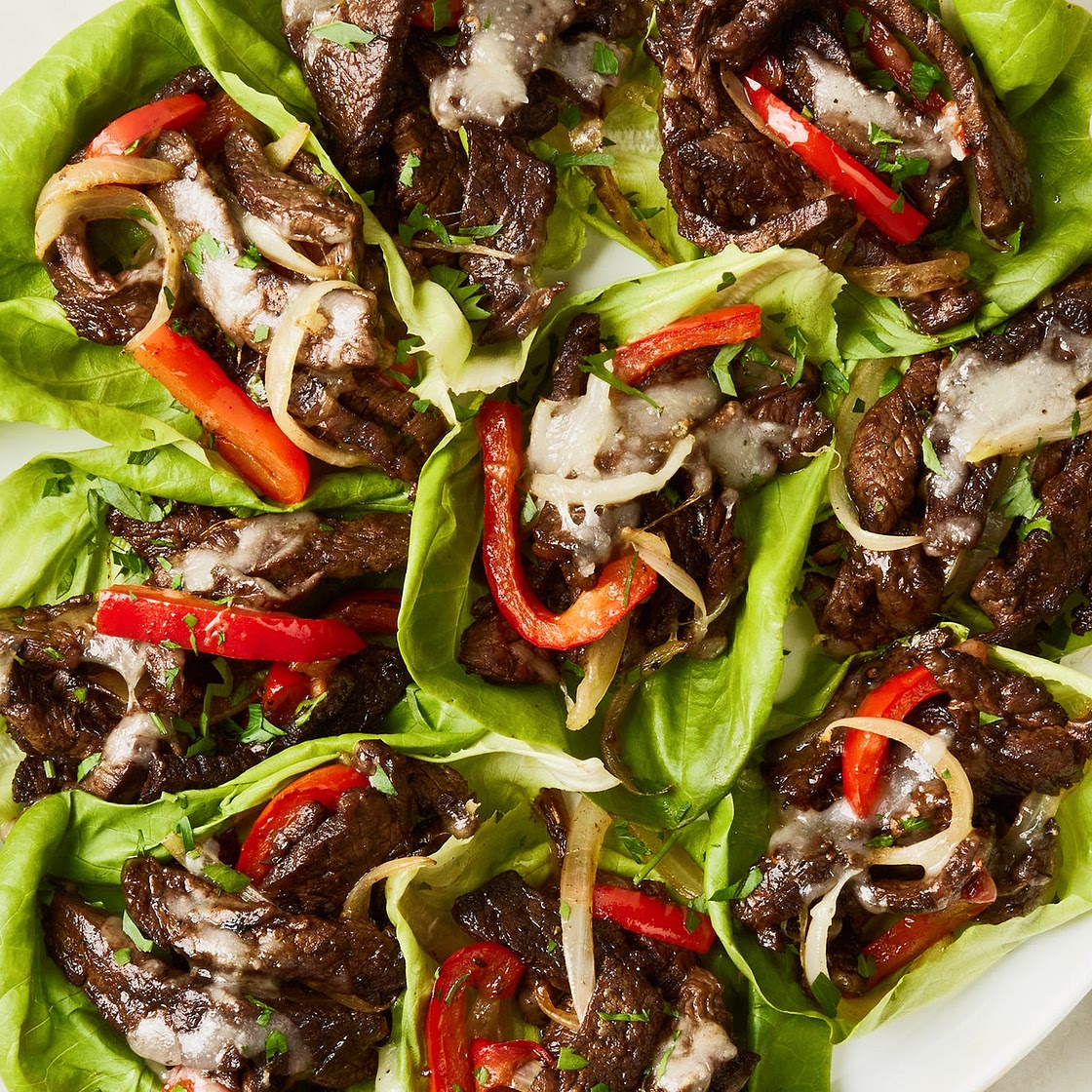 Philly Cheesesteak Lettuce Wraps