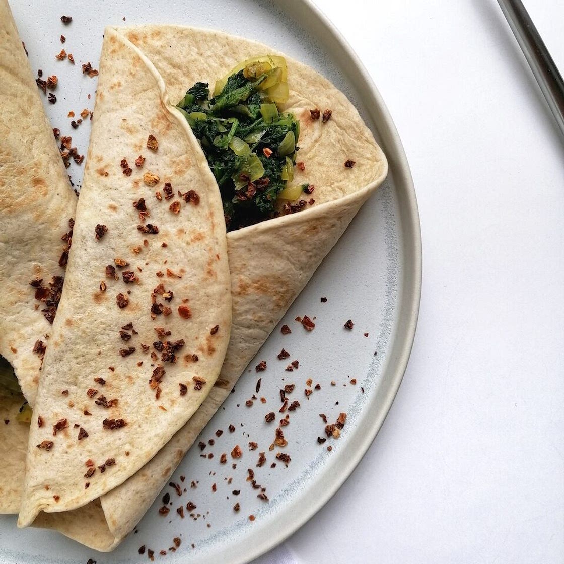 High Protein Wraps mit Spinat und Käse