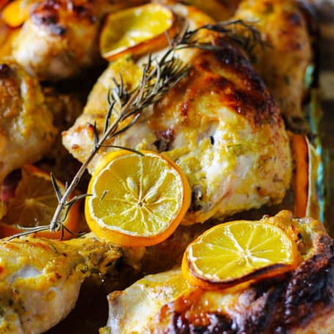Dijon Chicken with Meyer Lemons