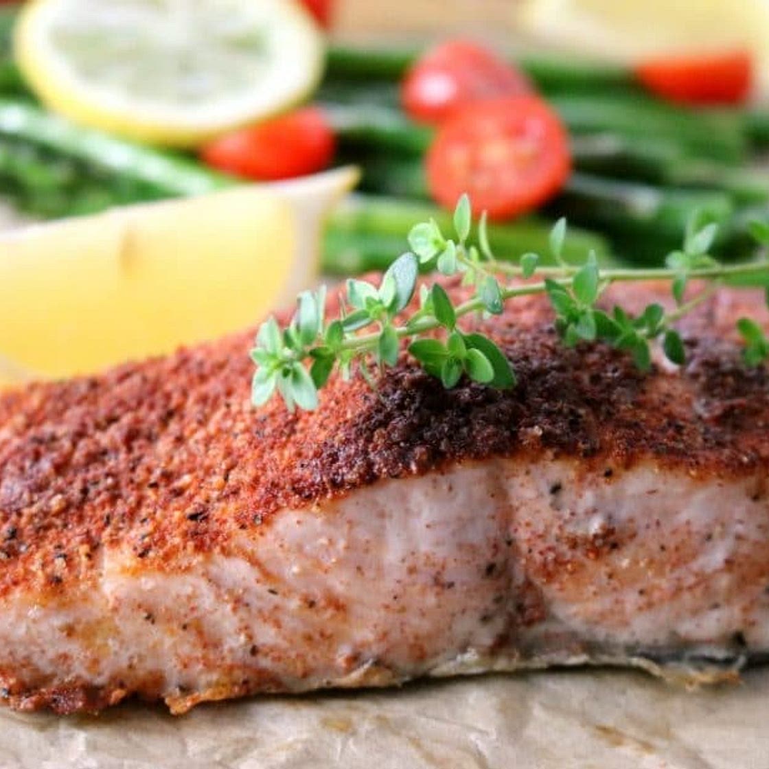 Baked Cajun Salmon with Lemon Butter Sauce