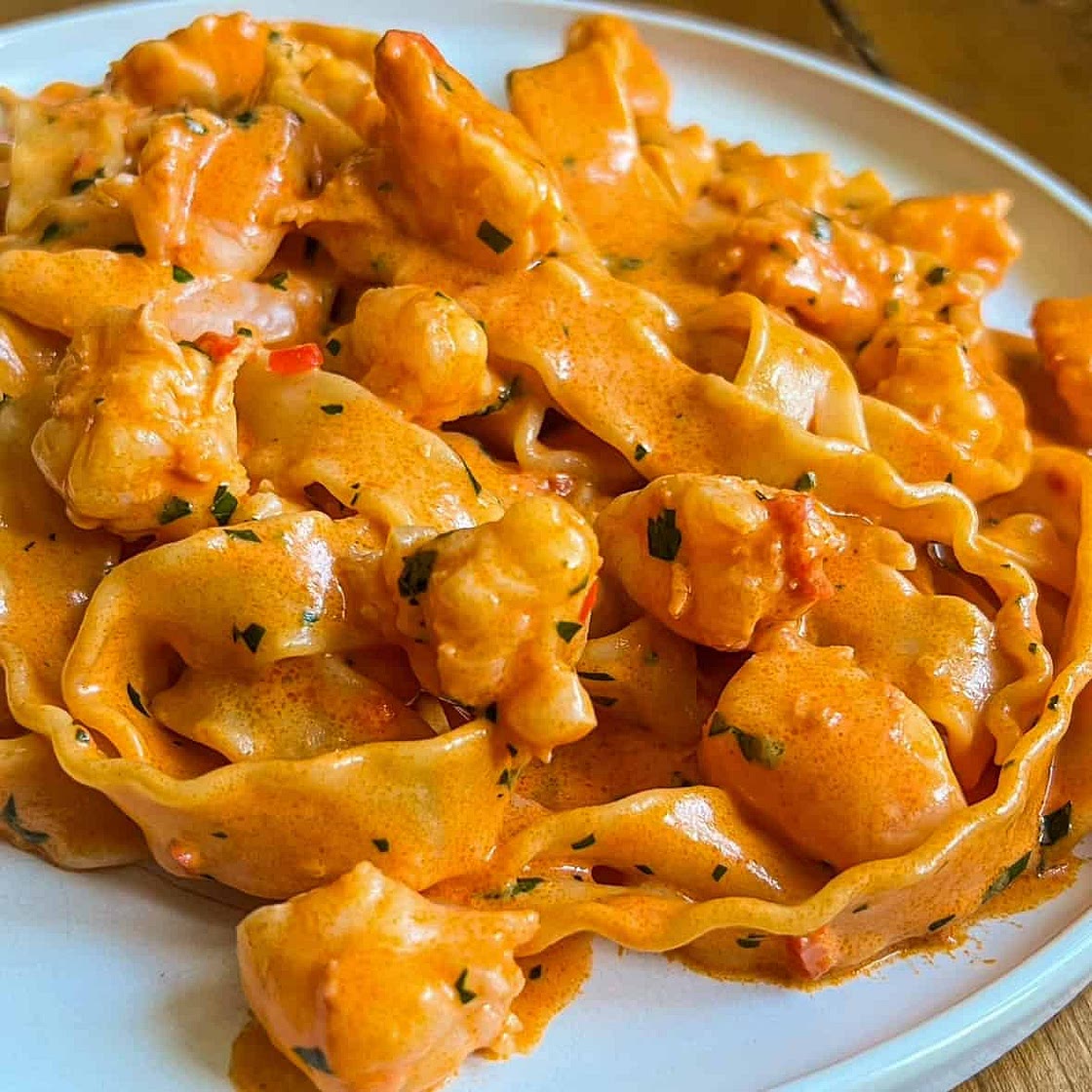 Creamy Tomato Prawn Pasta