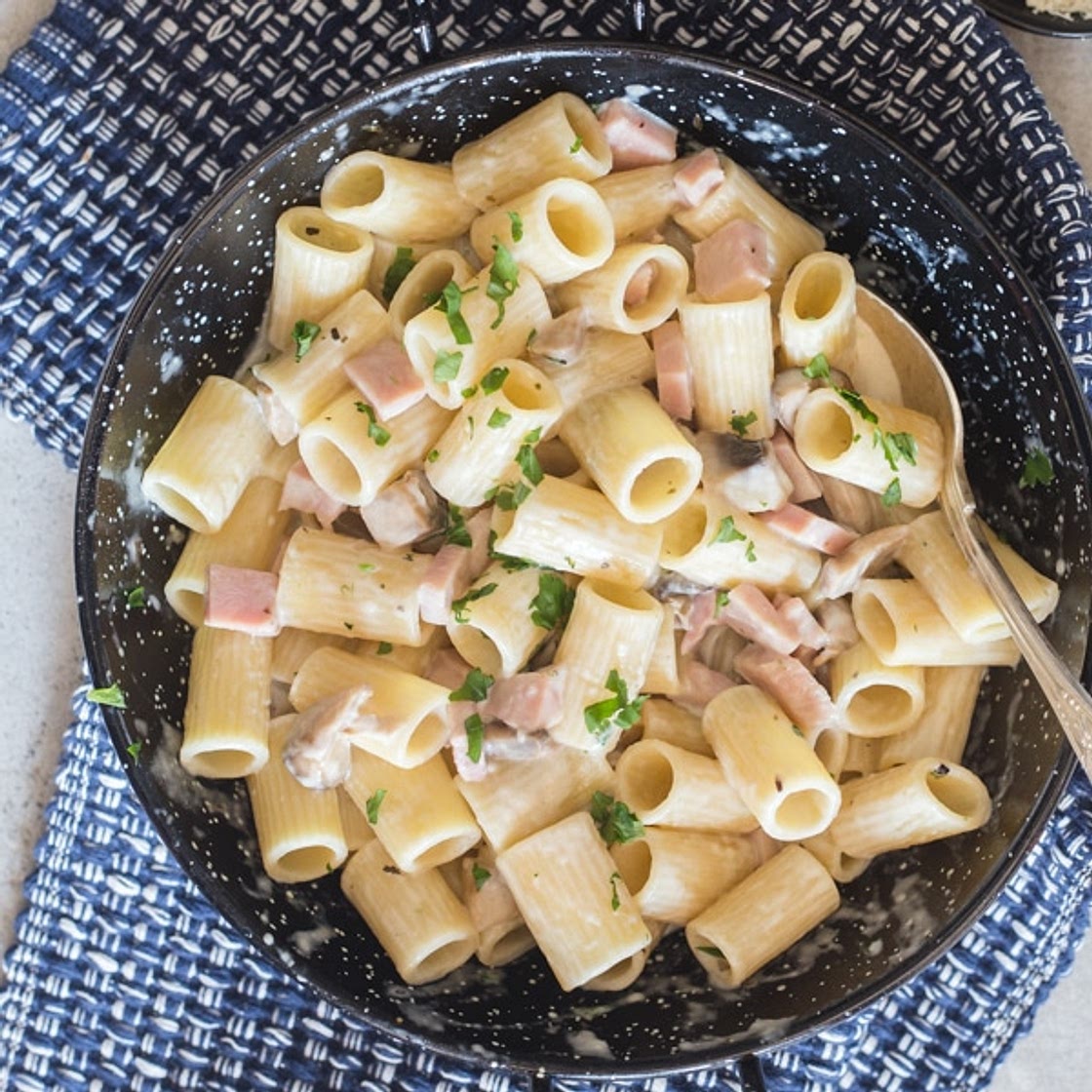 Creamy Mushroom & Ham Pasta