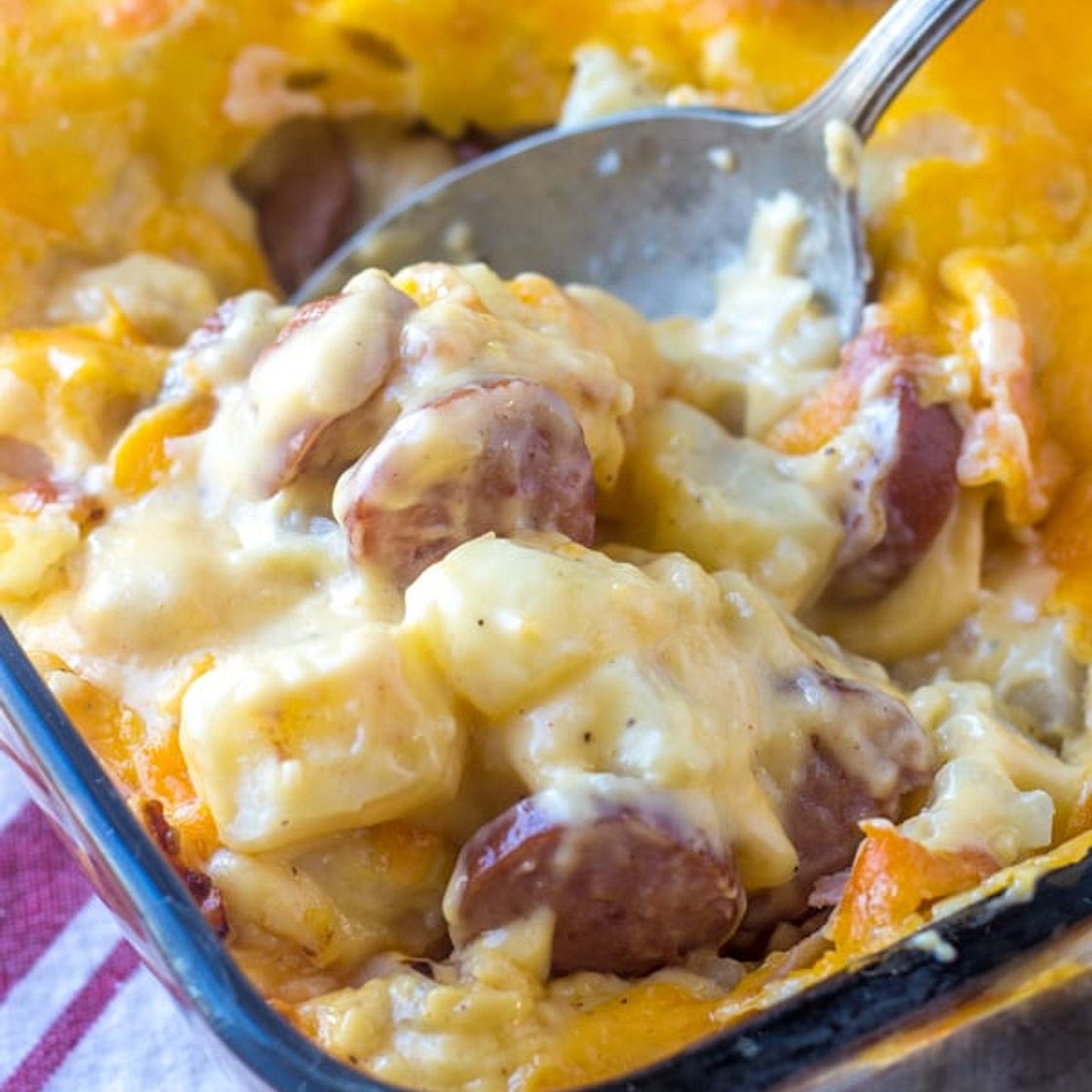 Cheesy Potato & Smoked Sausage Casserole