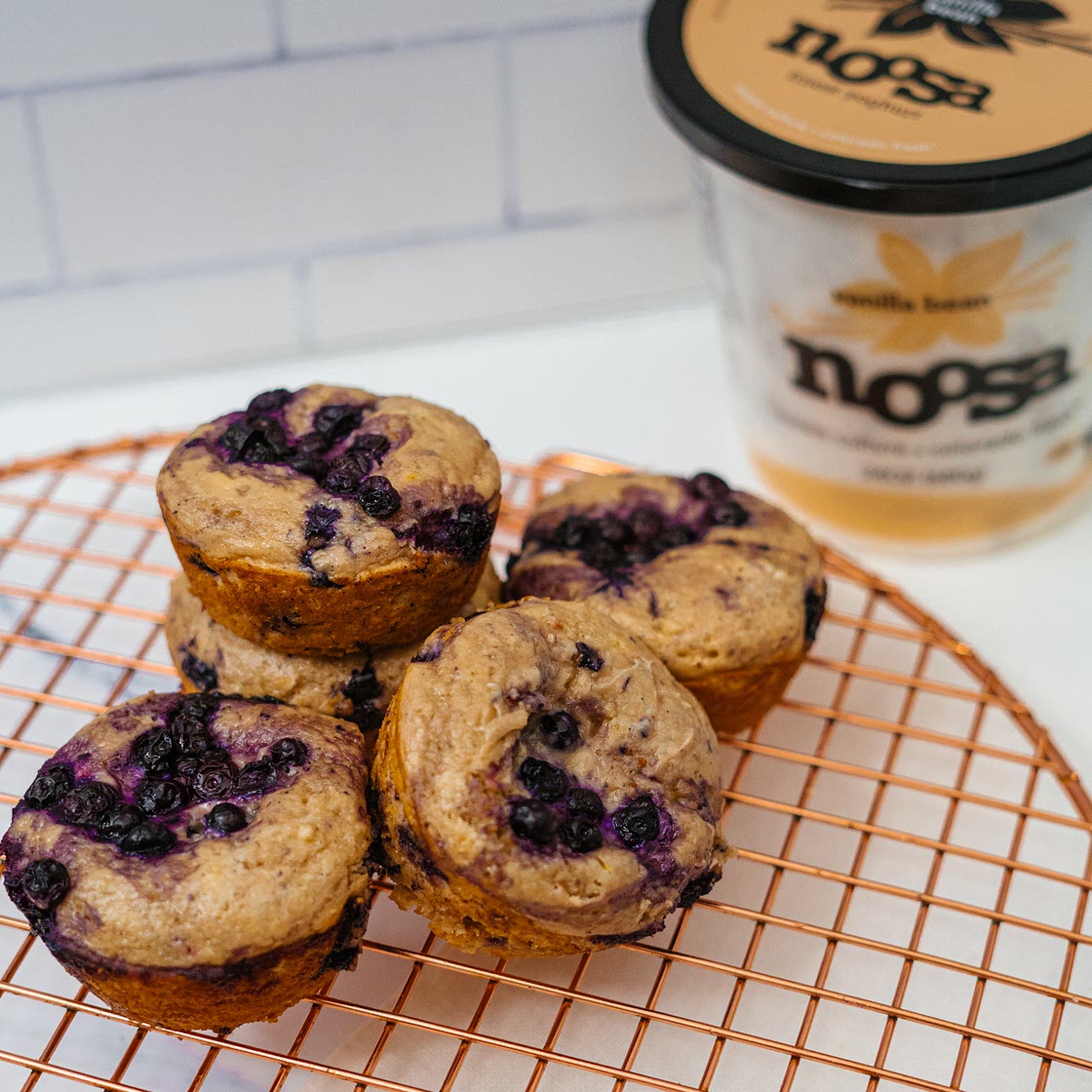 3 INGREDIENT LEMON BLUEBERRY MUFFINS