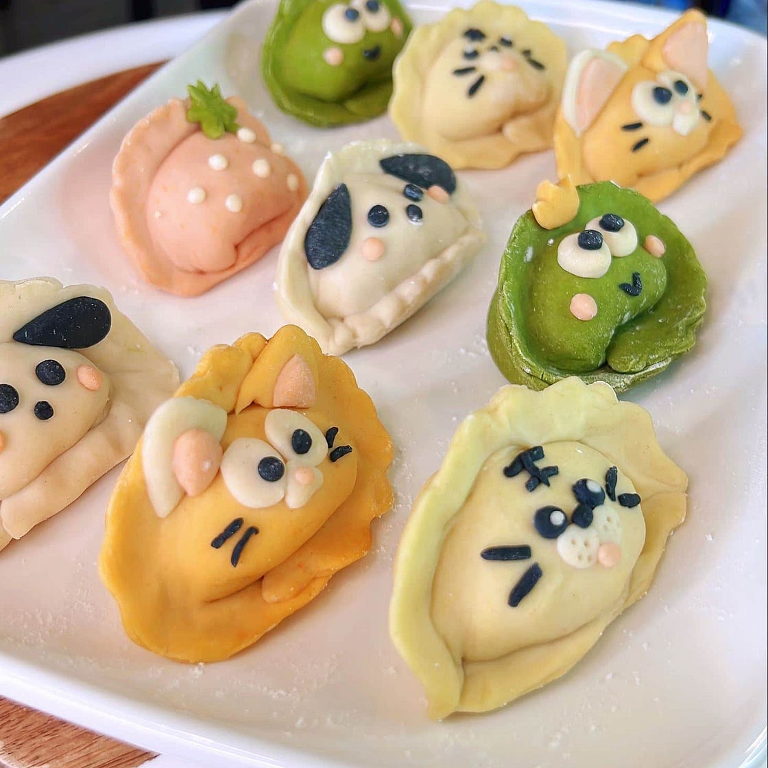 Cute Dumplings Recipe (Vegetable Colored Dumpling Wrappers)