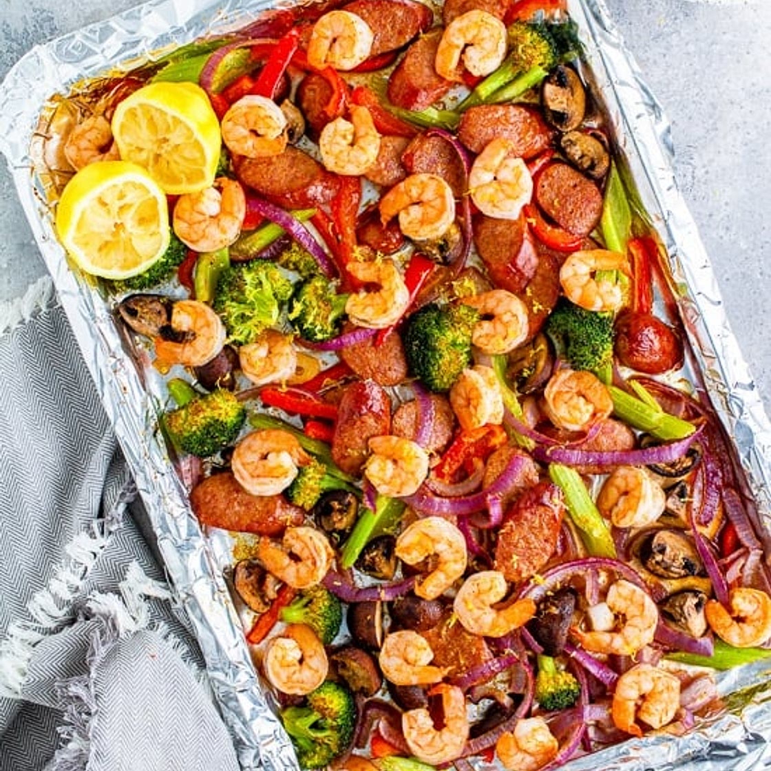 Shrimp & Andouille Sheet Pan Roast