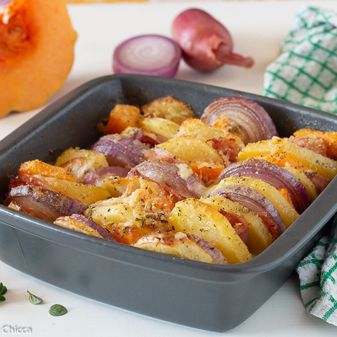 PATATE E ZUCCA GRATINATE AL FORNO
