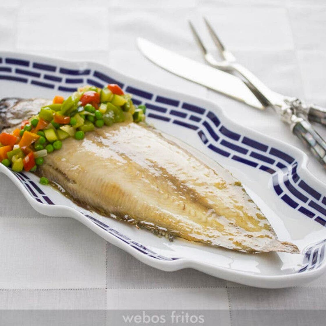 Lenguado al horno con verduras