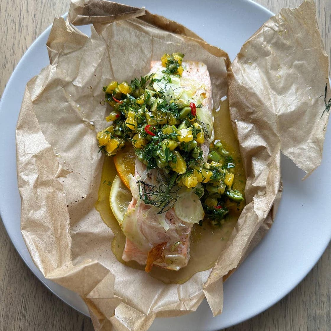 Salmon with Citrus and Green Olives