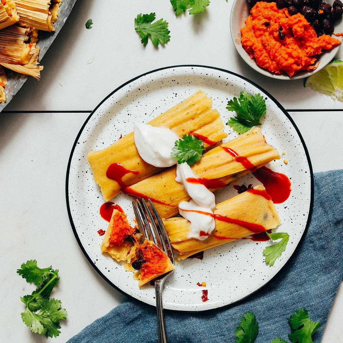 Sweet Potato Black Bean Tamales