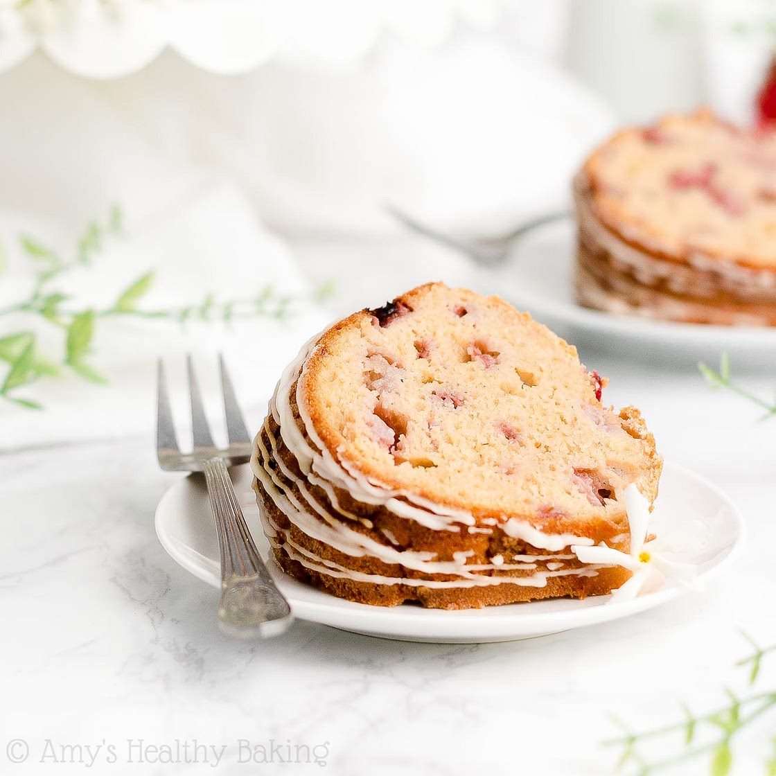Healthy Fresh Strawberry Bundt Cake