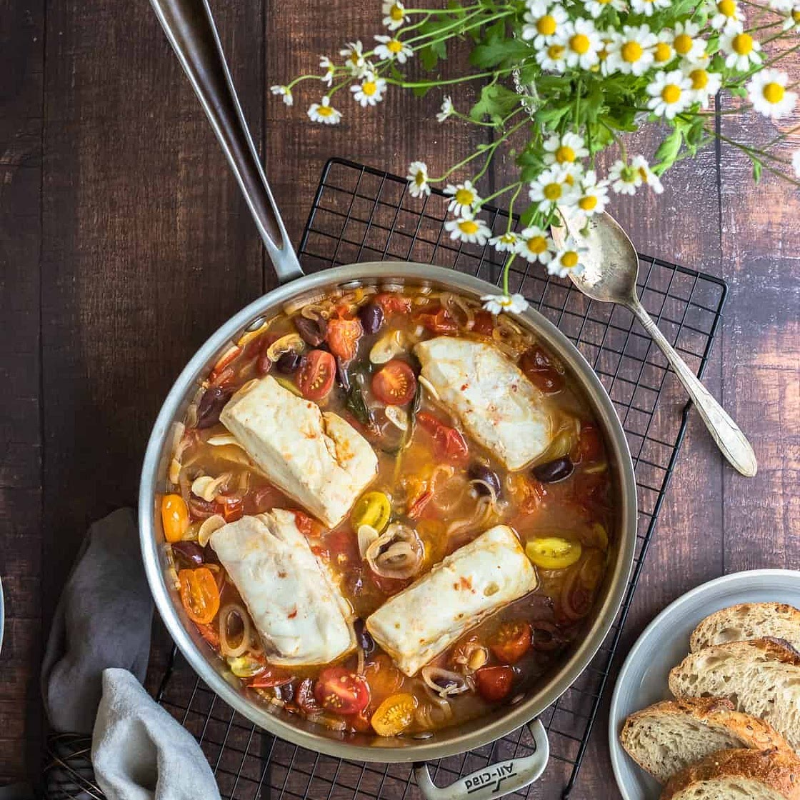 Tomato and Garlic Poached Fish - Acqua Pazza