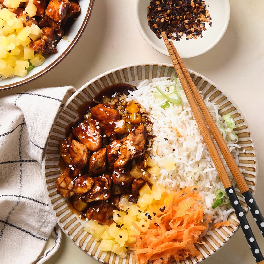 Chicken Teriyaki Pineapple Bowl