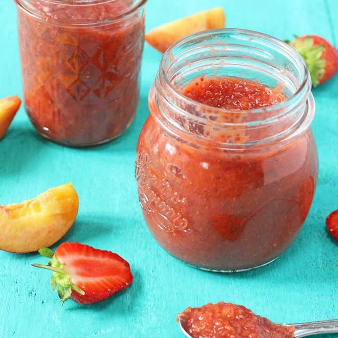 Strawberry & Peach Chia Seed Jam