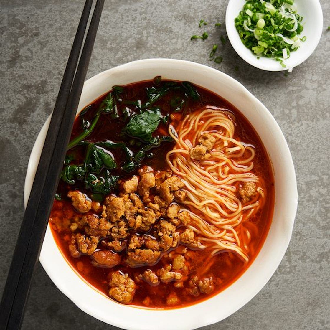 Super Quick Spicy Pork Noodle Soup