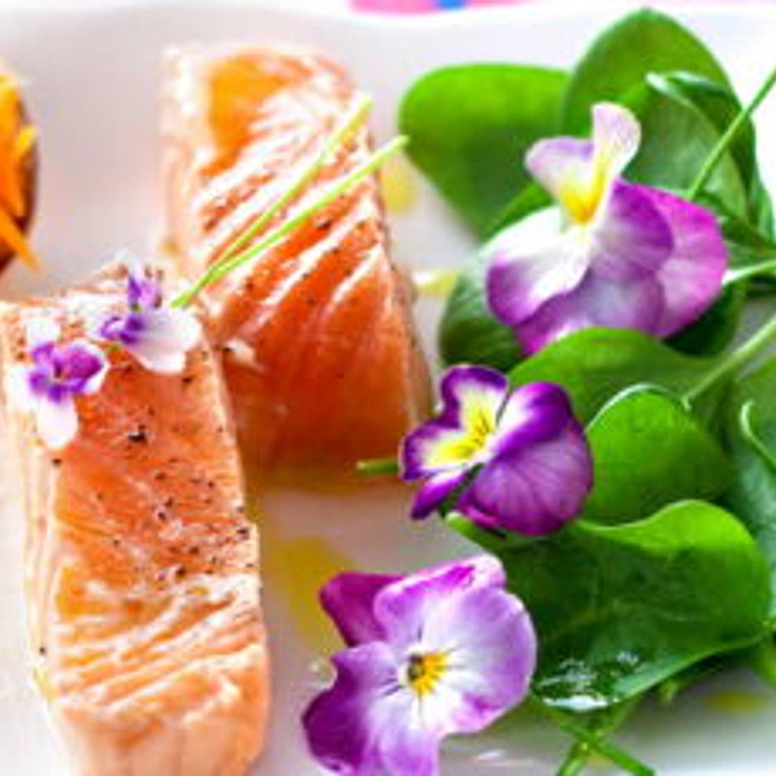Filets de saumon aux fleurs