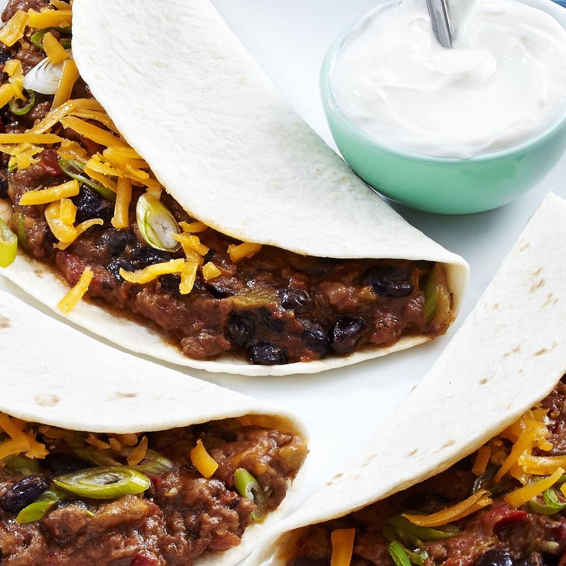 Cheesy Ground Beef Tacos