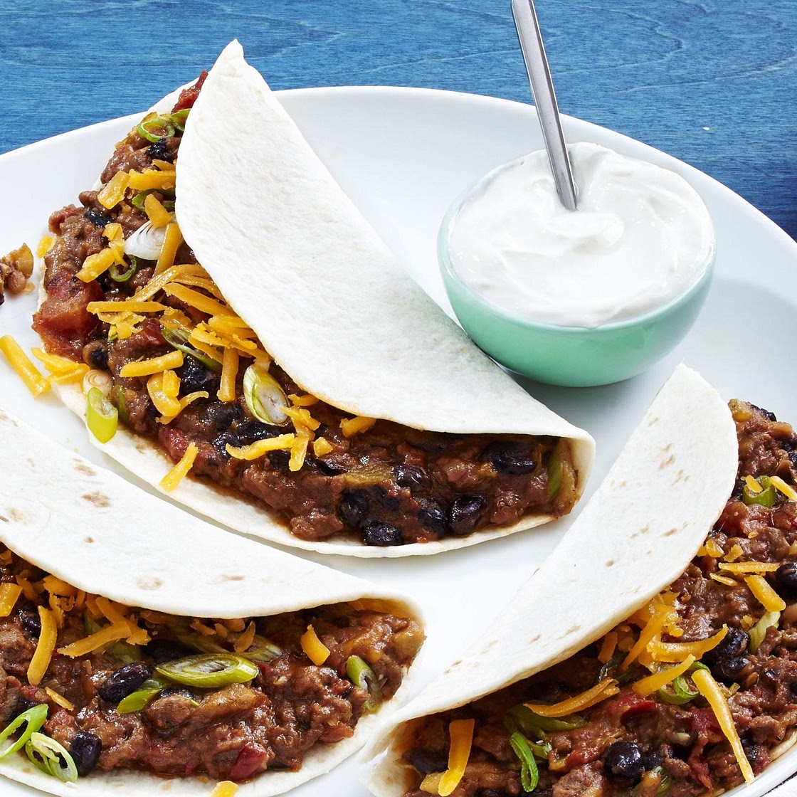 Cheesy Ground Beef Tacos