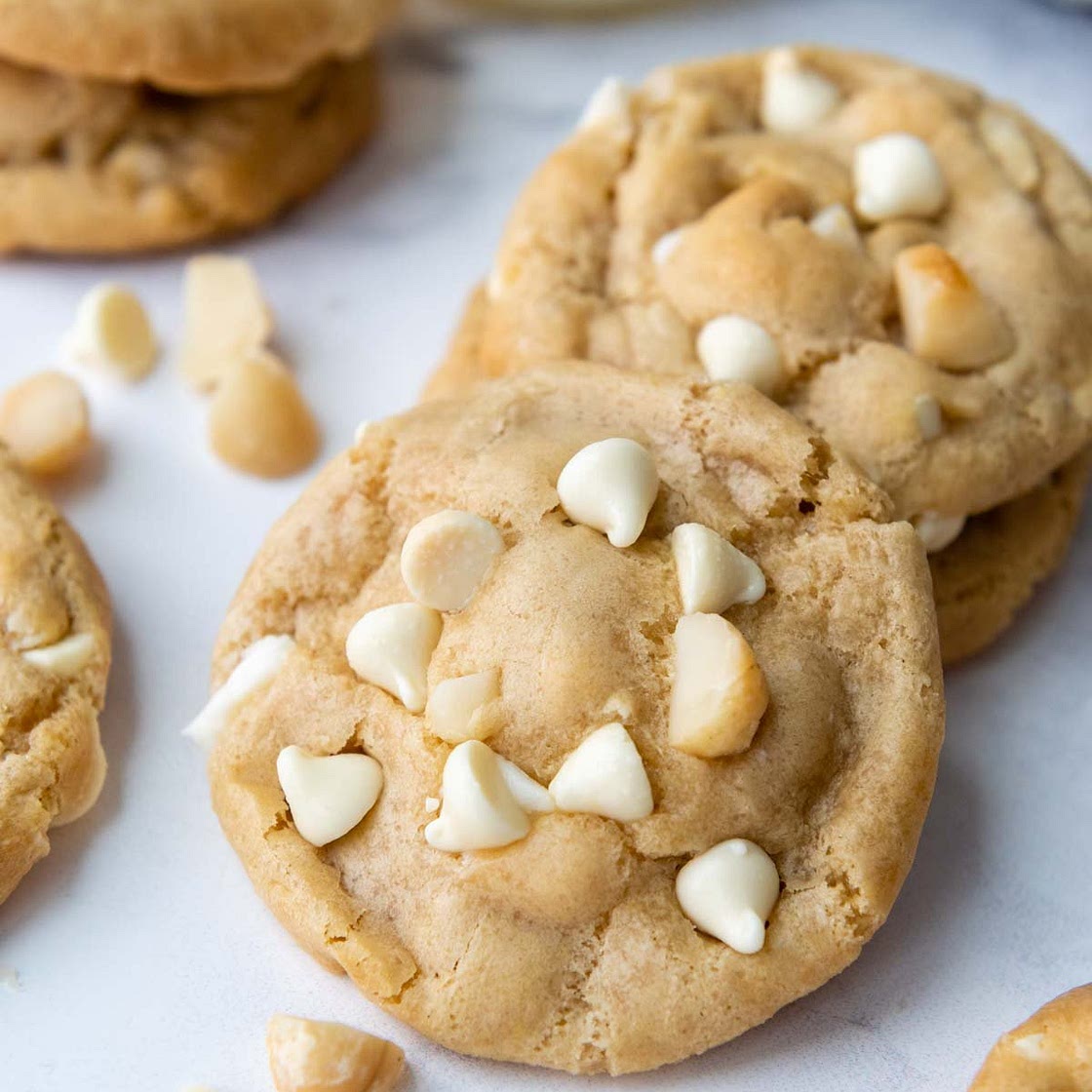 Soft and Chewy Gluten-Free White Chocolate Macadamia Nut Cookies