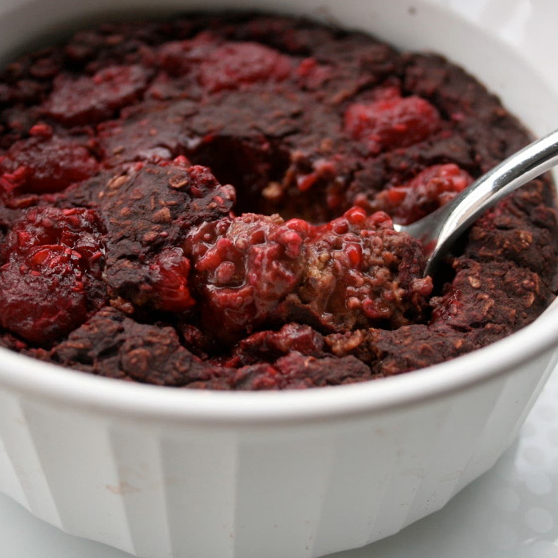 Chocolate Raspberry Baked Oatmeal