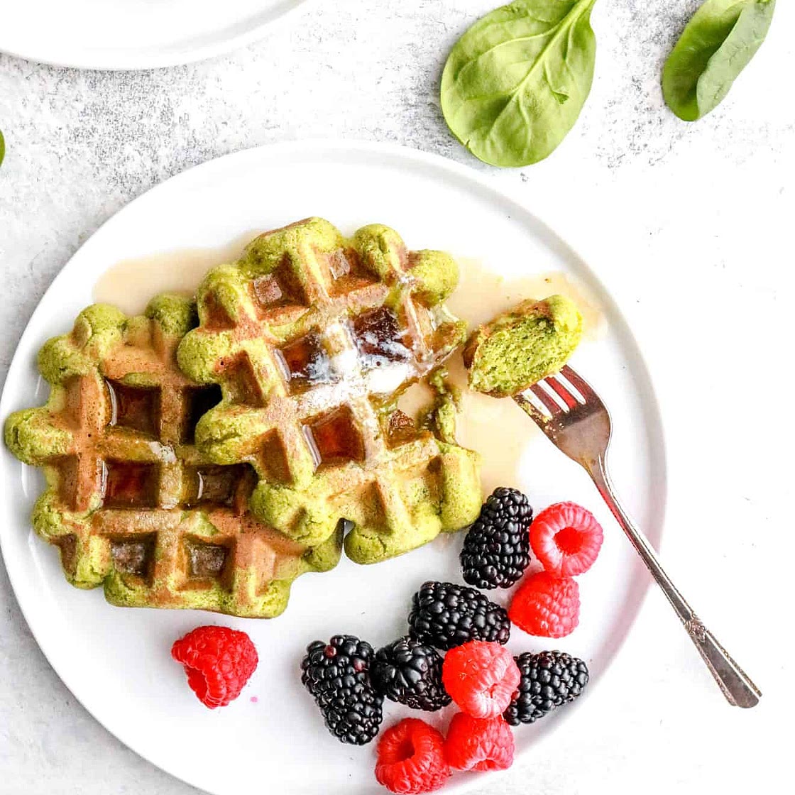 Gluten Free Green Spinach Waffles
