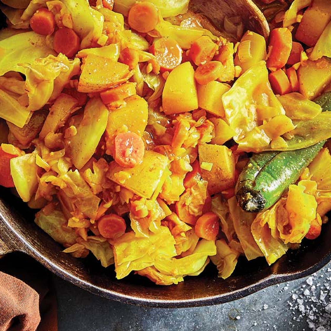 Tikil Gomen (Ethiopian-Style Cabbage, Potatoes, and Carrots)