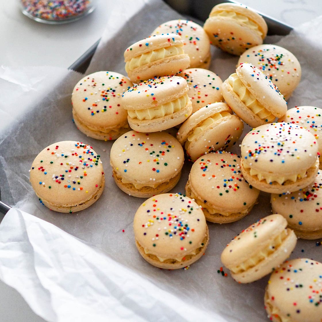 Birthday Cake Macarons