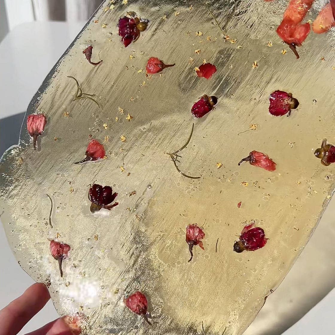 Edible Sugar Glass (decorated with flowers)