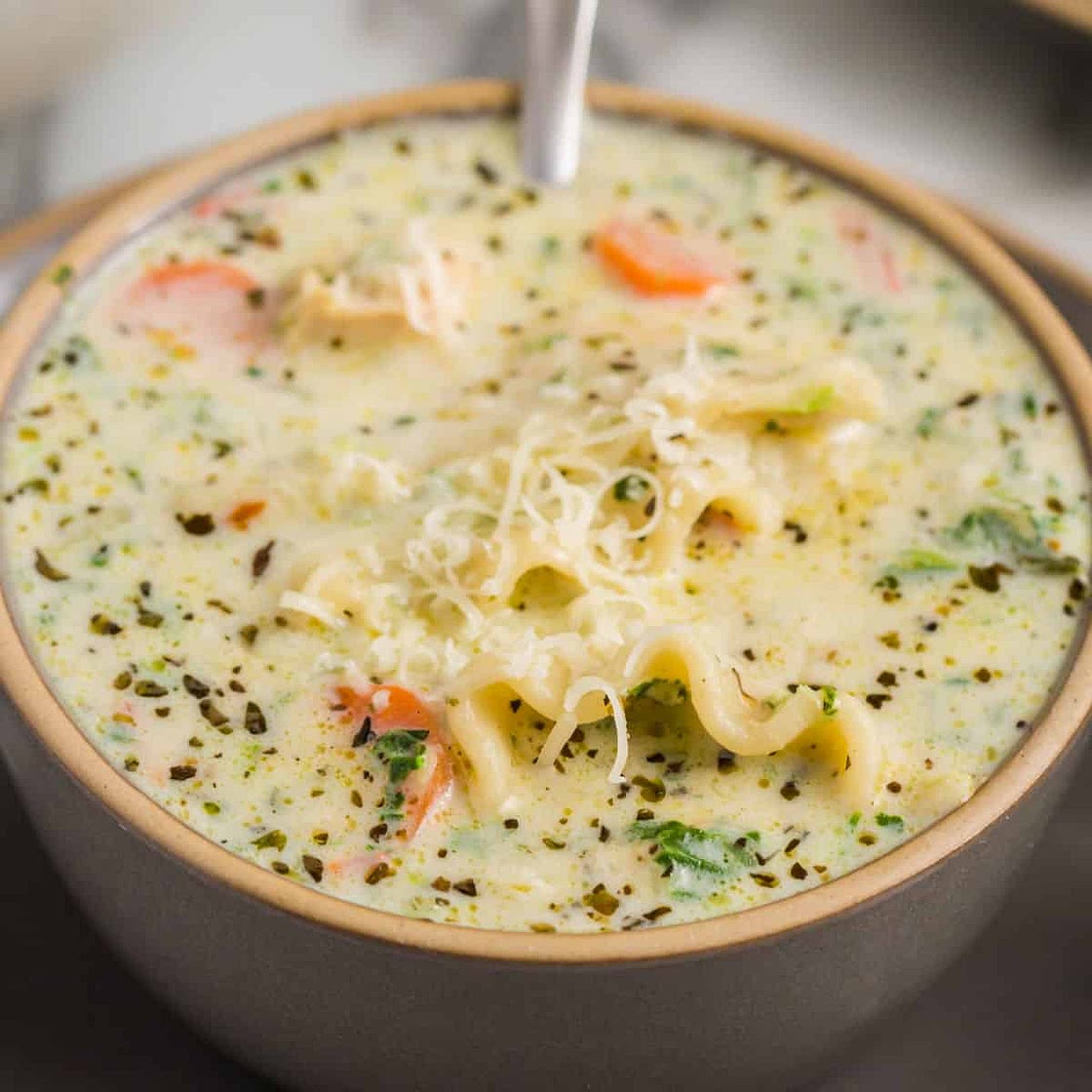 White Chicken Lasagna Soup