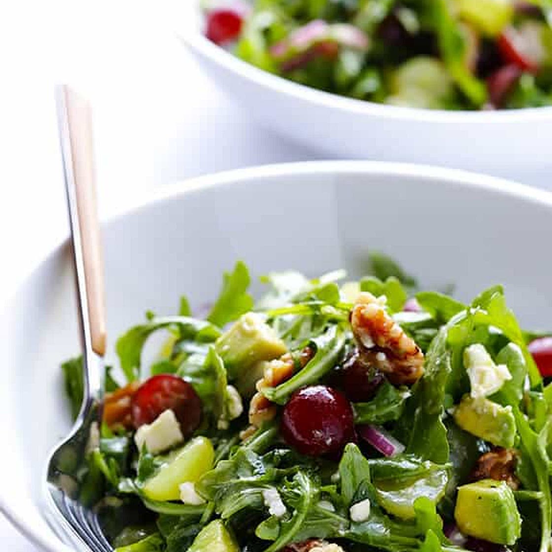 Grape, Avocado and Arugula Salad