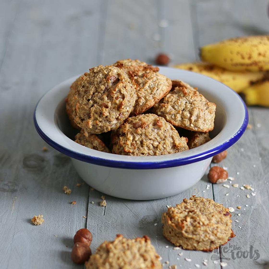 Banane Haselnuss Haferflocken Cookies (zuckerfrei/glutenfrei)