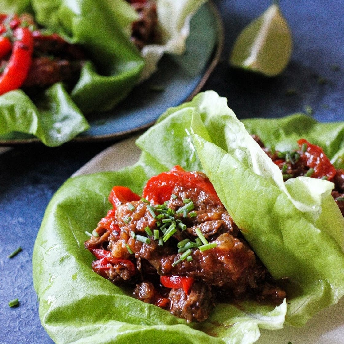 Instant Pot Cuban-style beef lettuce wraps
