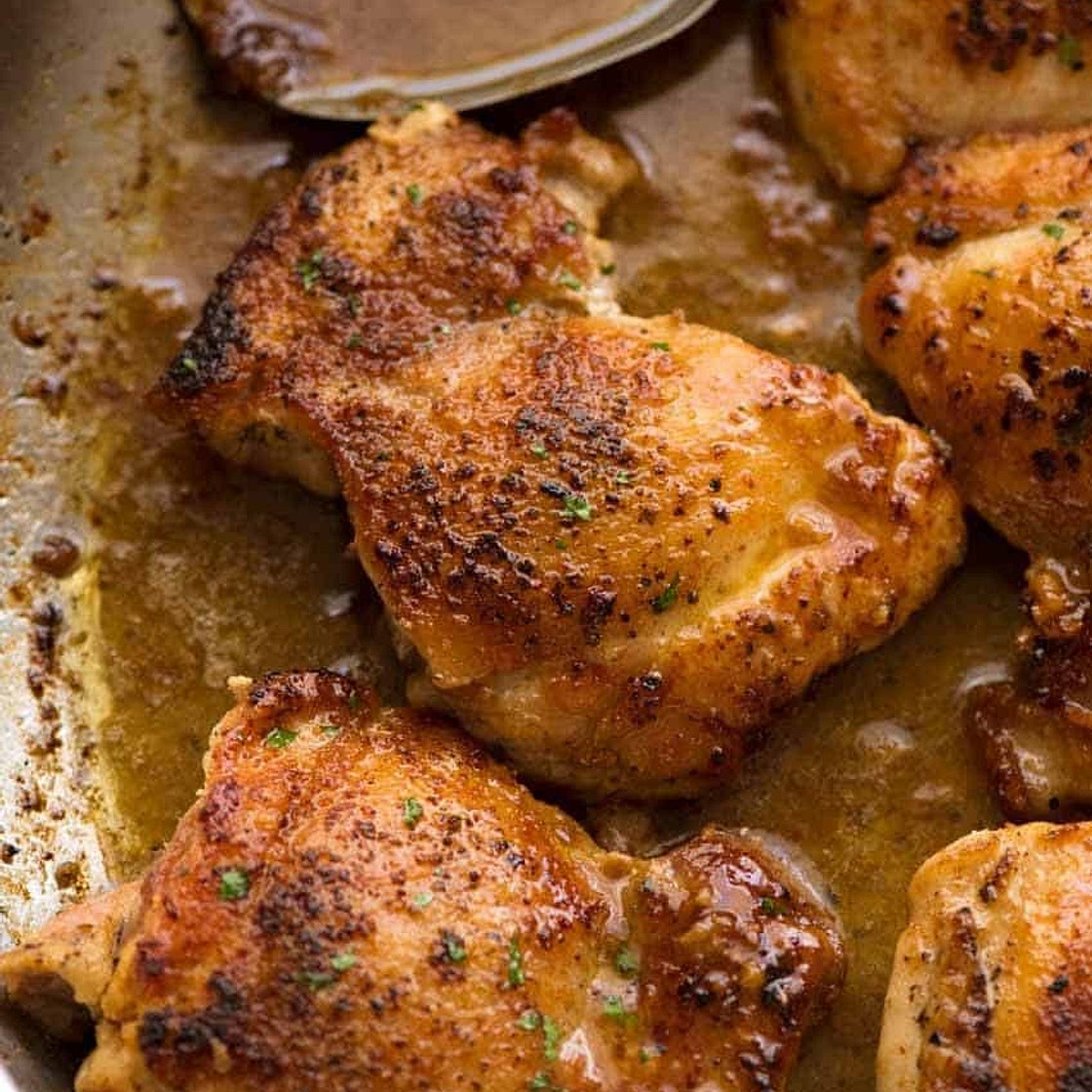 Crispy Garlic Chicken Thighs