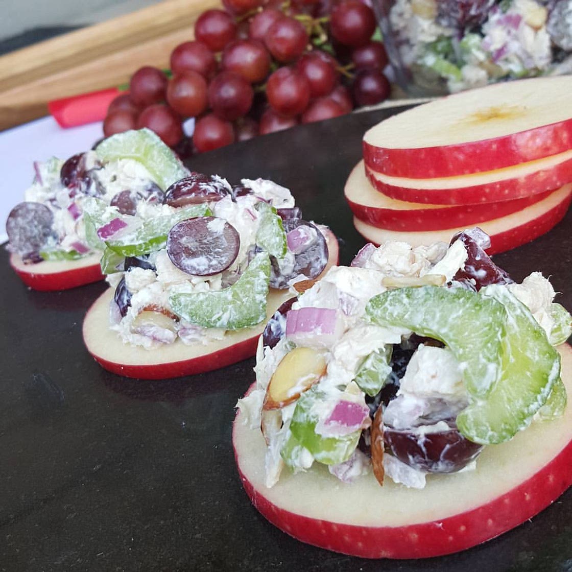 Chicken Salad on Apple Rounds