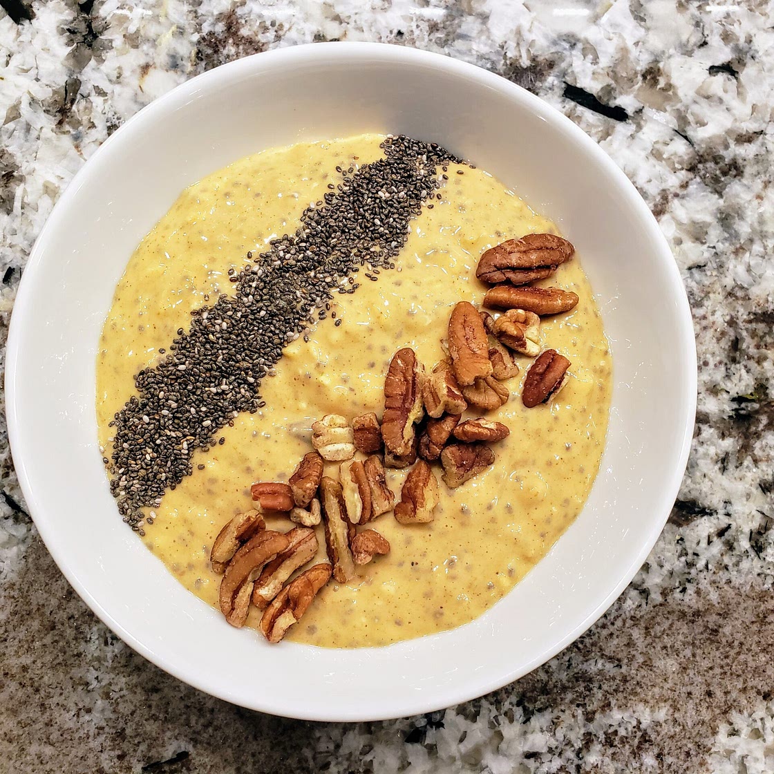 Pumpkin oat and chia pudding