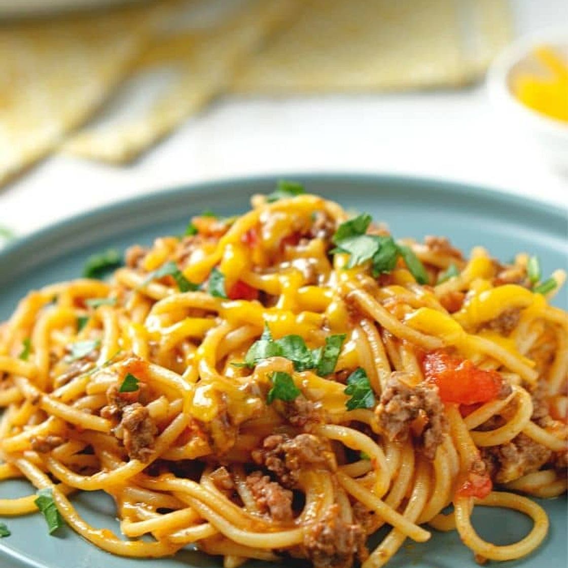 ONE POT TACO SPAGHETTI