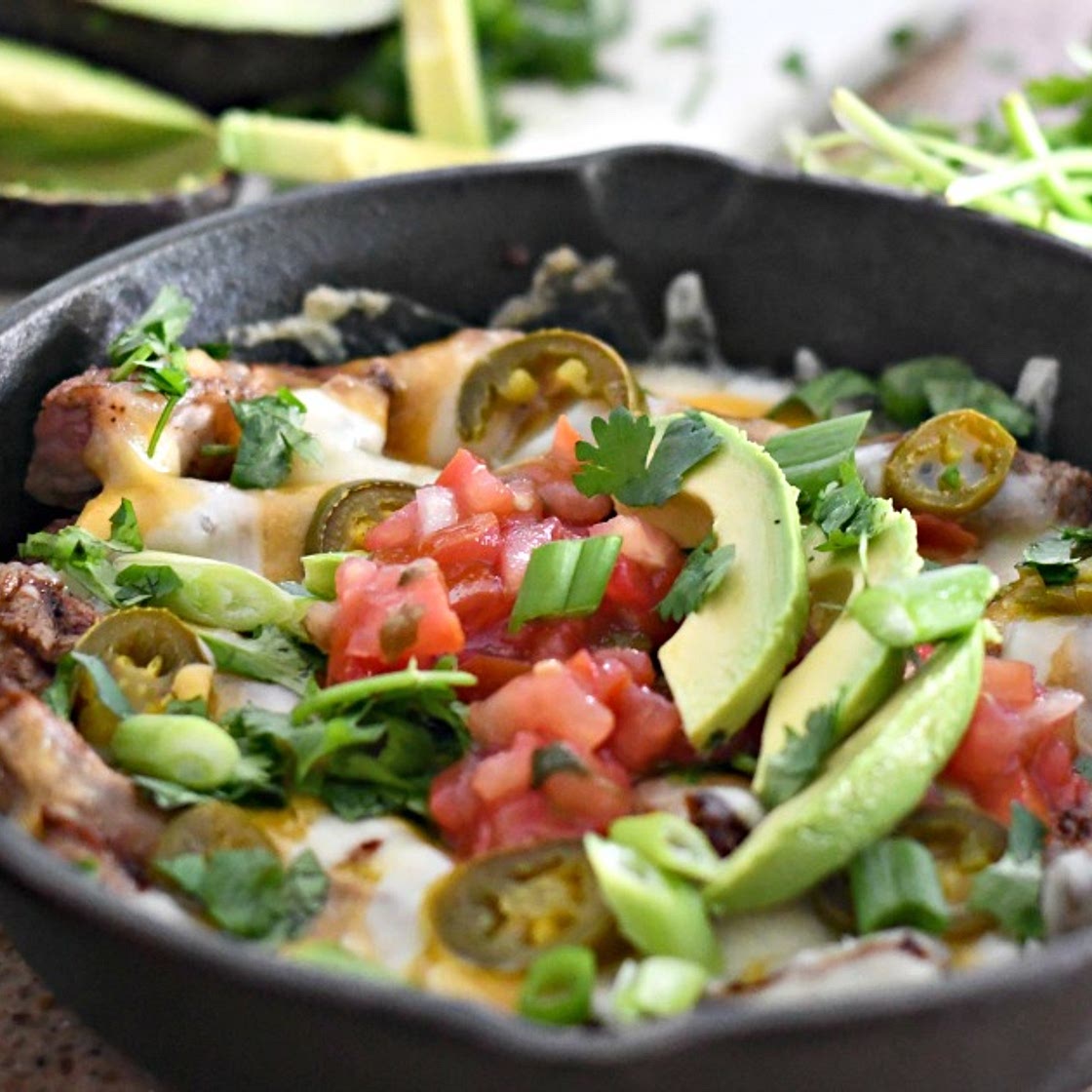 Keto Steak Skillet Nachos