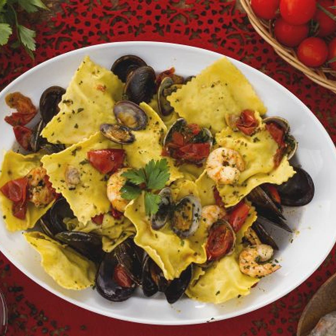 Ravioli con sogliola e orata