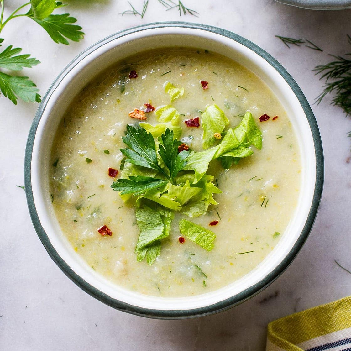 CREAMY CELERY SOUP (VEGAN)