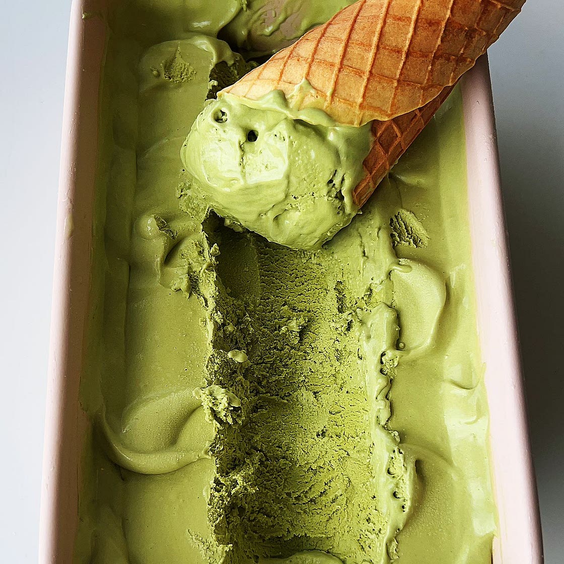 Matcha Ice Cream (No Machine; No Churn; No Eggs)