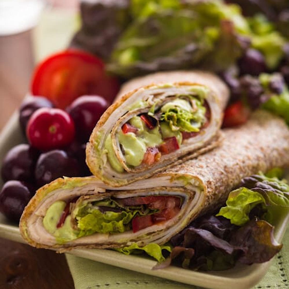 Turkey Tortilla Wrap with Avocado Cream