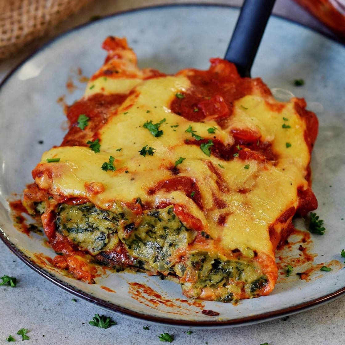 Spinach & "Ricotta" Cannelloni