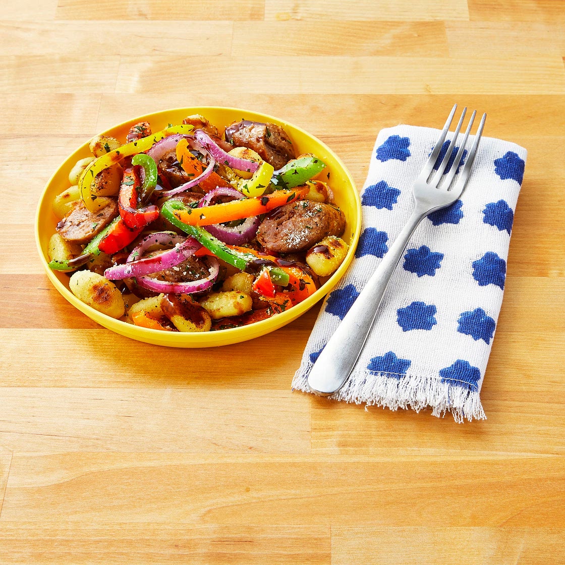 Sheet-Pan Gnocchi with Spicy Sausage and Peppers