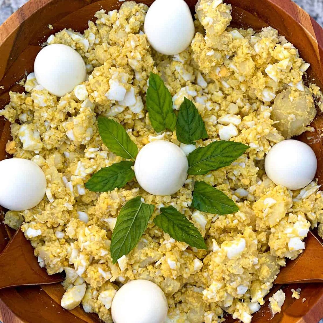 Boiled Potatoes and Eggs (Batata w Bayd)