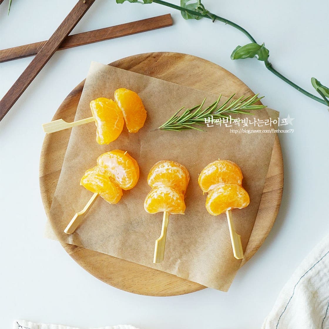 귤 탕후루 만드는법 전자렌지 귤 탕후루 만들기